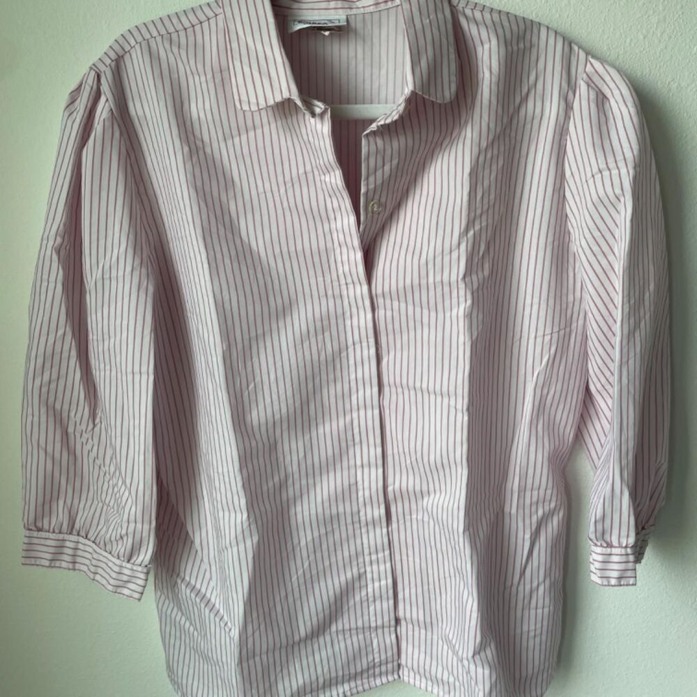 Crest Women's Pink and White Shirt